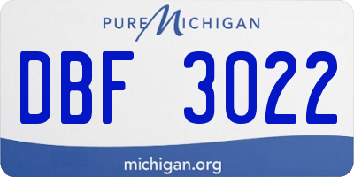 MI license plate DBF3022