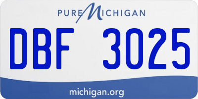 MI license plate DBF3025