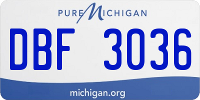 MI license plate DBF3036