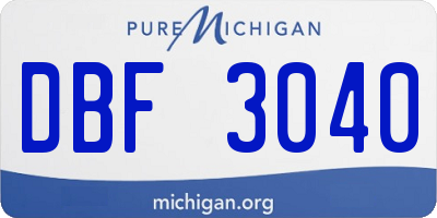 MI license plate DBF3040