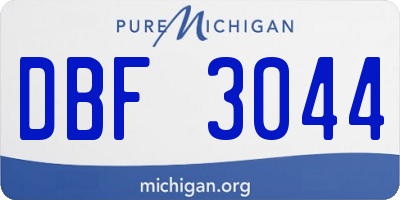 MI license plate DBF3044