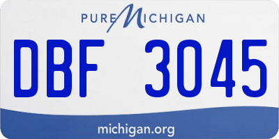 MI license plate DBF3045