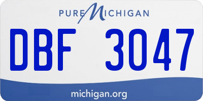 MI license plate DBF3047
