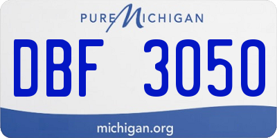 MI license plate DBF3050