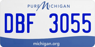 MI license plate DBF3055