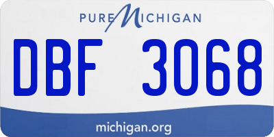MI license plate DBF3068