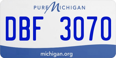 MI license plate DBF3070