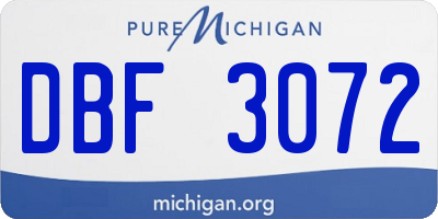 MI license plate DBF3072