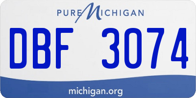 MI license plate DBF3074