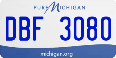 MI license plate DBF3080