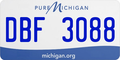 MI license plate DBF3088