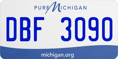 MI license plate DBF3090