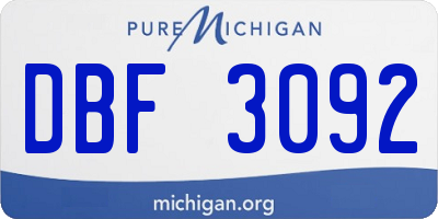 MI license plate DBF3092