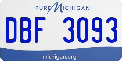 MI license plate DBF3093