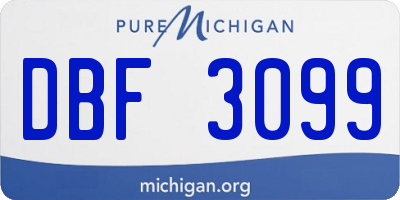 MI license plate DBF3099