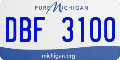 MI license plate DBF3100