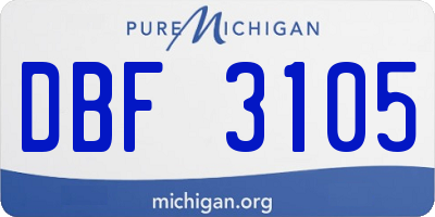 MI license plate DBF3105