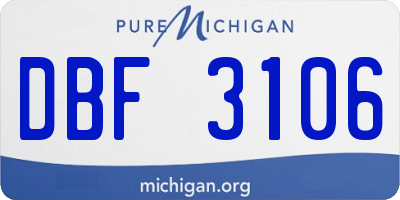 MI license plate DBF3106