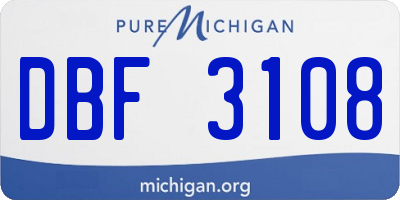 MI license plate DBF3108