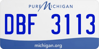 MI license plate DBF3113