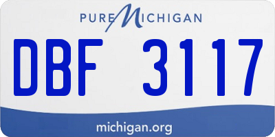 MI license plate DBF3117
