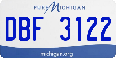 MI license plate DBF3122