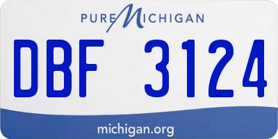 MI license plate DBF3124