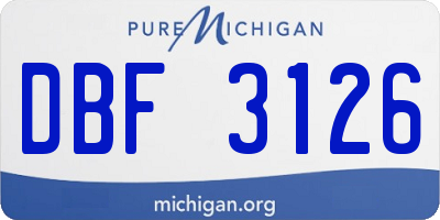 MI license plate DBF3126