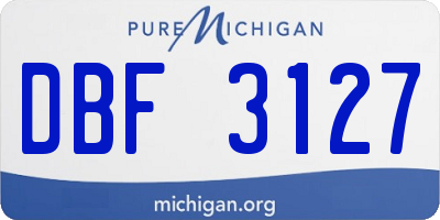MI license plate DBF3127