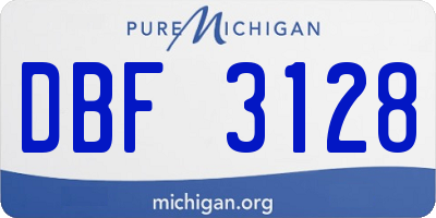 MI license plate DBF3128