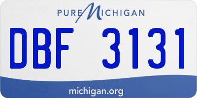 MI license plate DBF3131