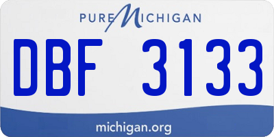 MI license plate DBF3133