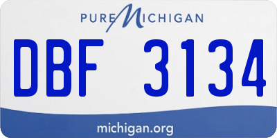 MI license plate DBF3134