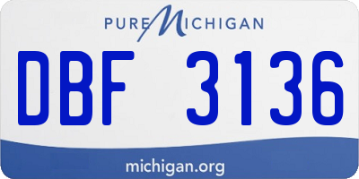 MI license plate DBF3136