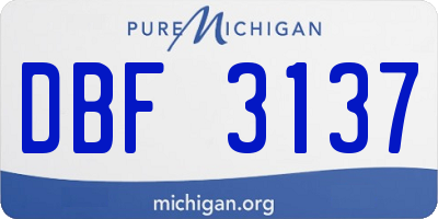 MI license plate DBF3137