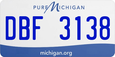 MI license plate DBF3138