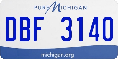 MI license plate DBF3140