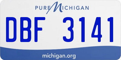 MI license plate DBF3141