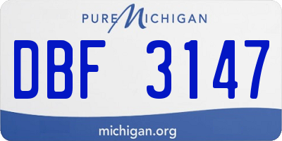 MI license plate DBF3147
