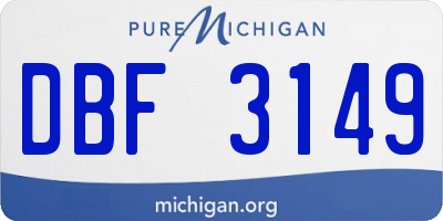 MI license plate DBF3149