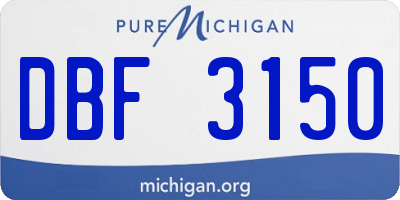MI license plate DBF3150