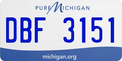 MI license plate DBF3151
