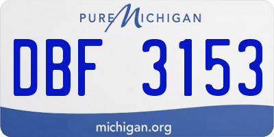 MI license plate DBF3153