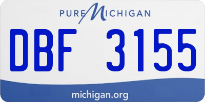 MI license plate DBF3155