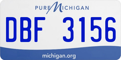 MI license plate DBF3156