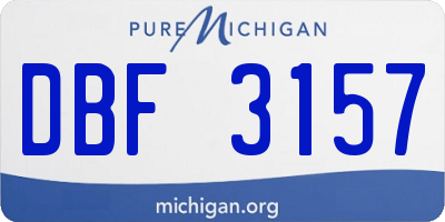 MI license plate DBF3157