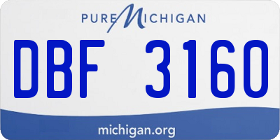 MI license plate DBF3160