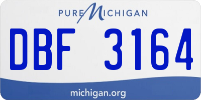 MI license plate DBF3164