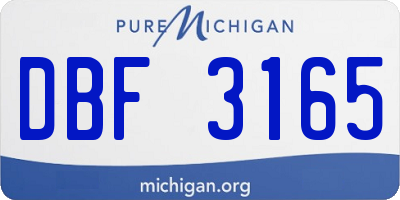 MI license plate DBF3165