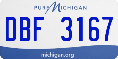 MI license plate DBF3167